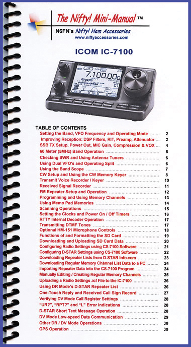 Nifty IC-7100 Mini-Manual