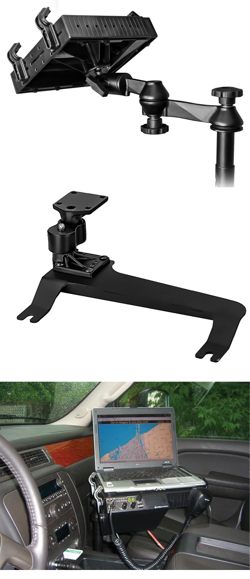 RAM-VB-159-SW1 No-Drill Laptop Mount for the Chevrolet Avalanche, Silverado, Suburban, Tahoe, GMC Sierra, Yukon & Hummer H2