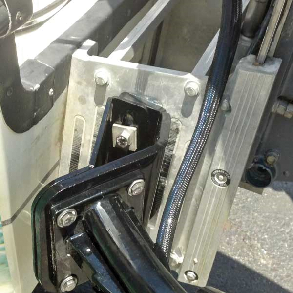 Power-Pole Side Mount to Jack-Plate Negative 2 aft setback 2 Rise, Port Side, Black PK-S-N2-2-P-BLK