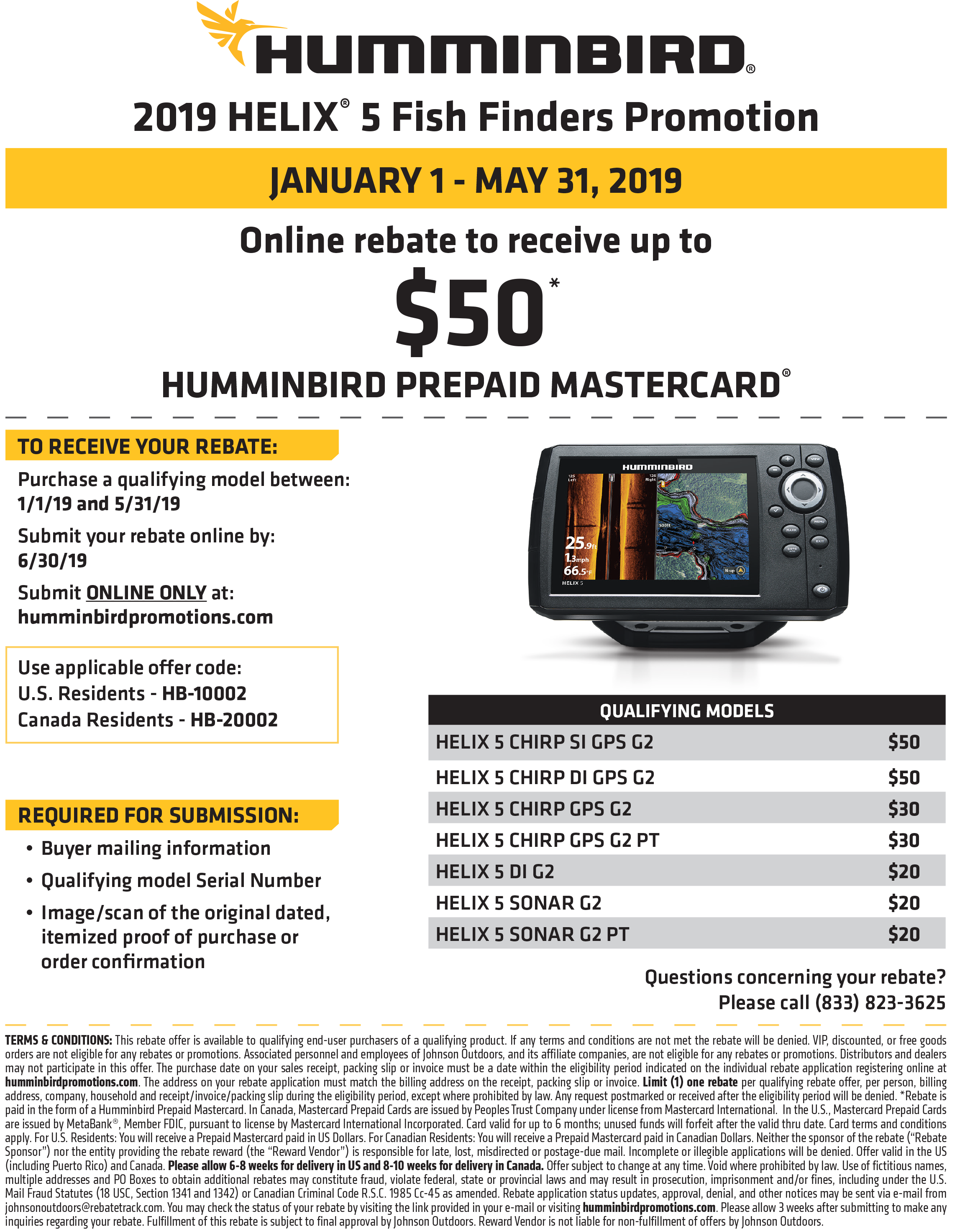 Humminbird HELIX 5 Fish Finders Rebate 2019 Radioworld